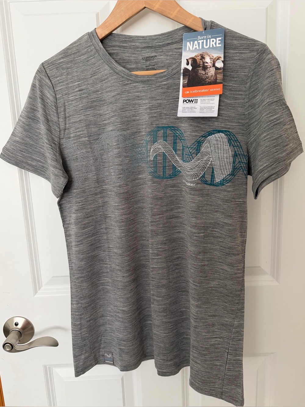 Icebreaker Gray Heather Merino Crew Tee